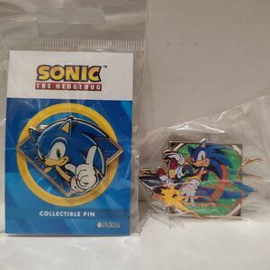 Sonic The Hedgehog Golden Series & Blind Bag Enamel Pins Set Of 2 Sega Badges